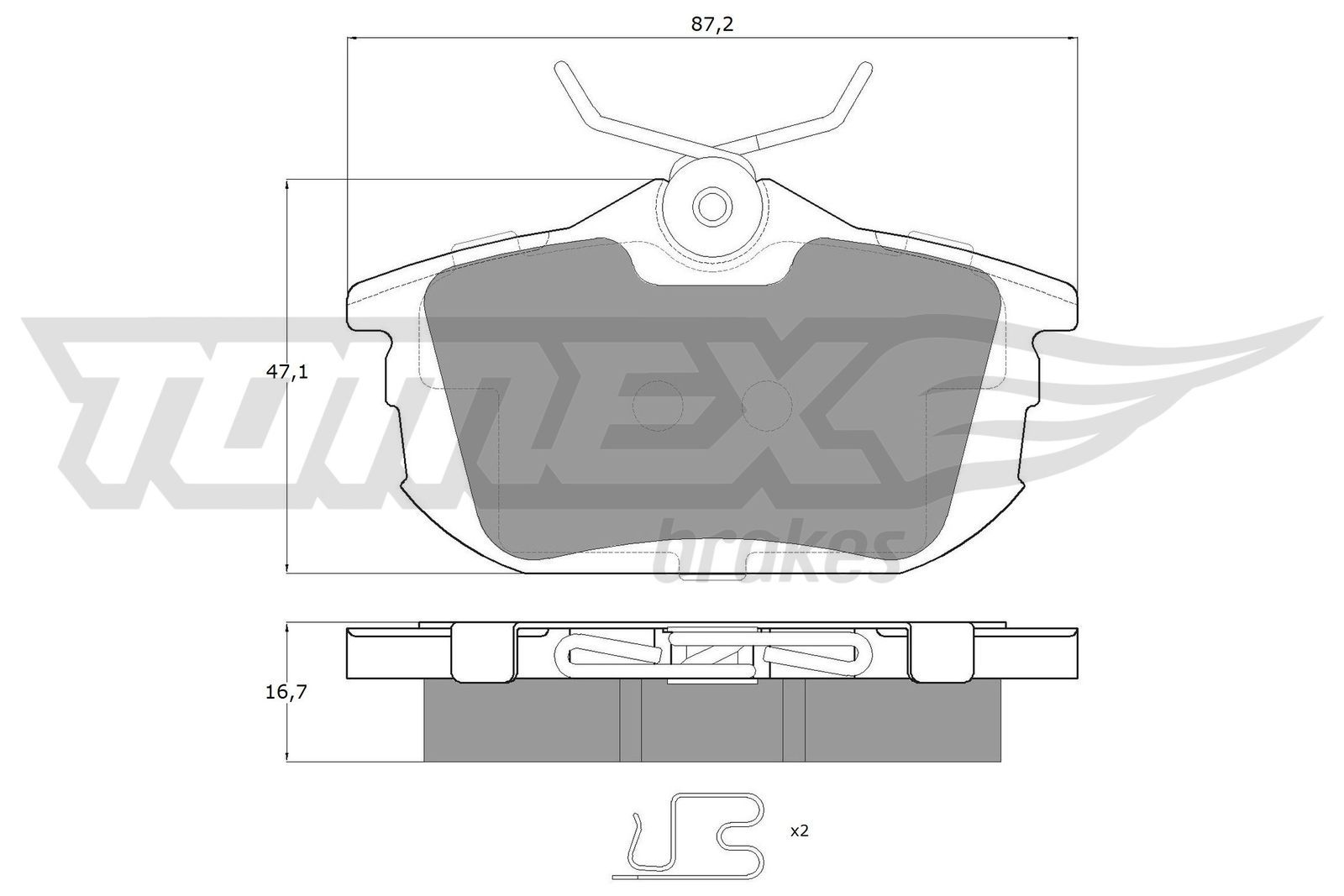 Obrázok Sada brzdových platničiek kotúčovej brzdy TOMEX Brakes  TX1307